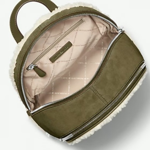 Michael Kors Rhea Medium Backpack Olive Green Suede NWT New with Tags - Picture 2 of 11